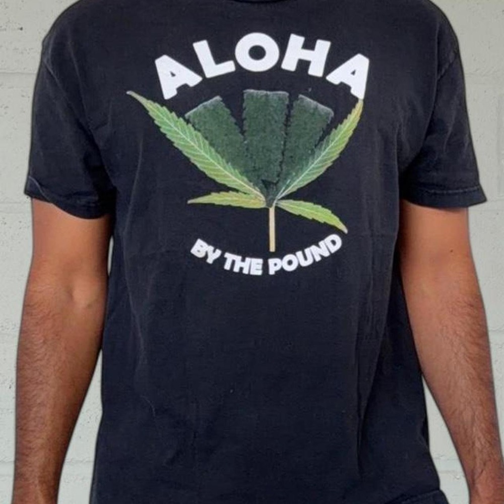 Restless Natives Aloha By The Pound Black Graphic T-Shirt Mens XL Green Leaf